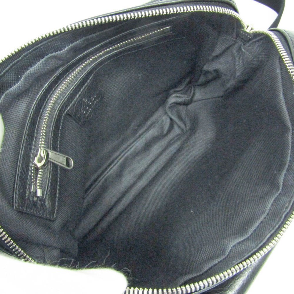 GUCCI Black Leather Messenger Shoulder Bag - Picture 4 of 14